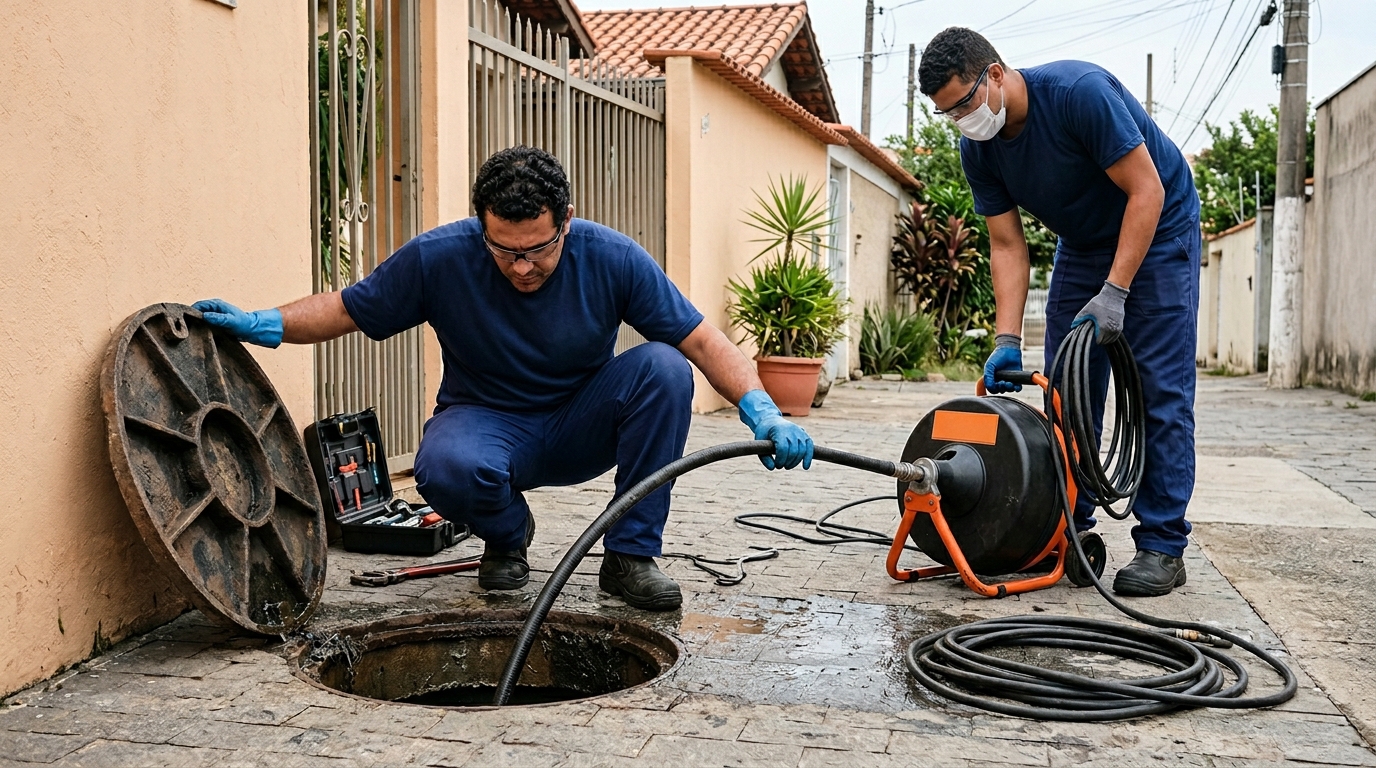Desentupimento de Esgoto na Vila Haro, Sorocaba‑SP