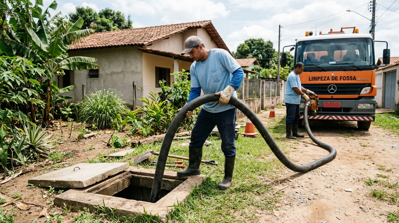 Desentupimento de Fossa no Horto Florestal, Sorocaba‑SP
