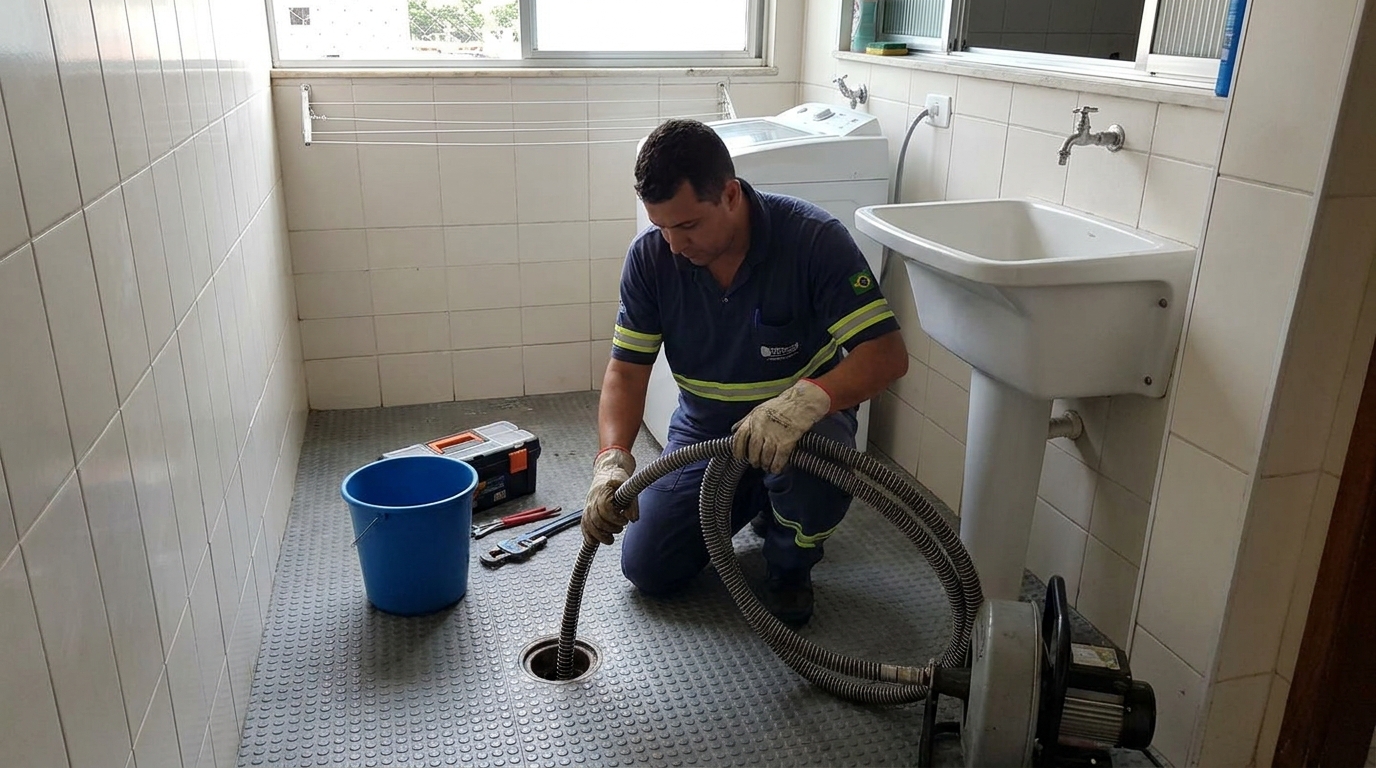 Desobstrução na Cozinha no Jardim do Carmo, Sorocaba‑SP