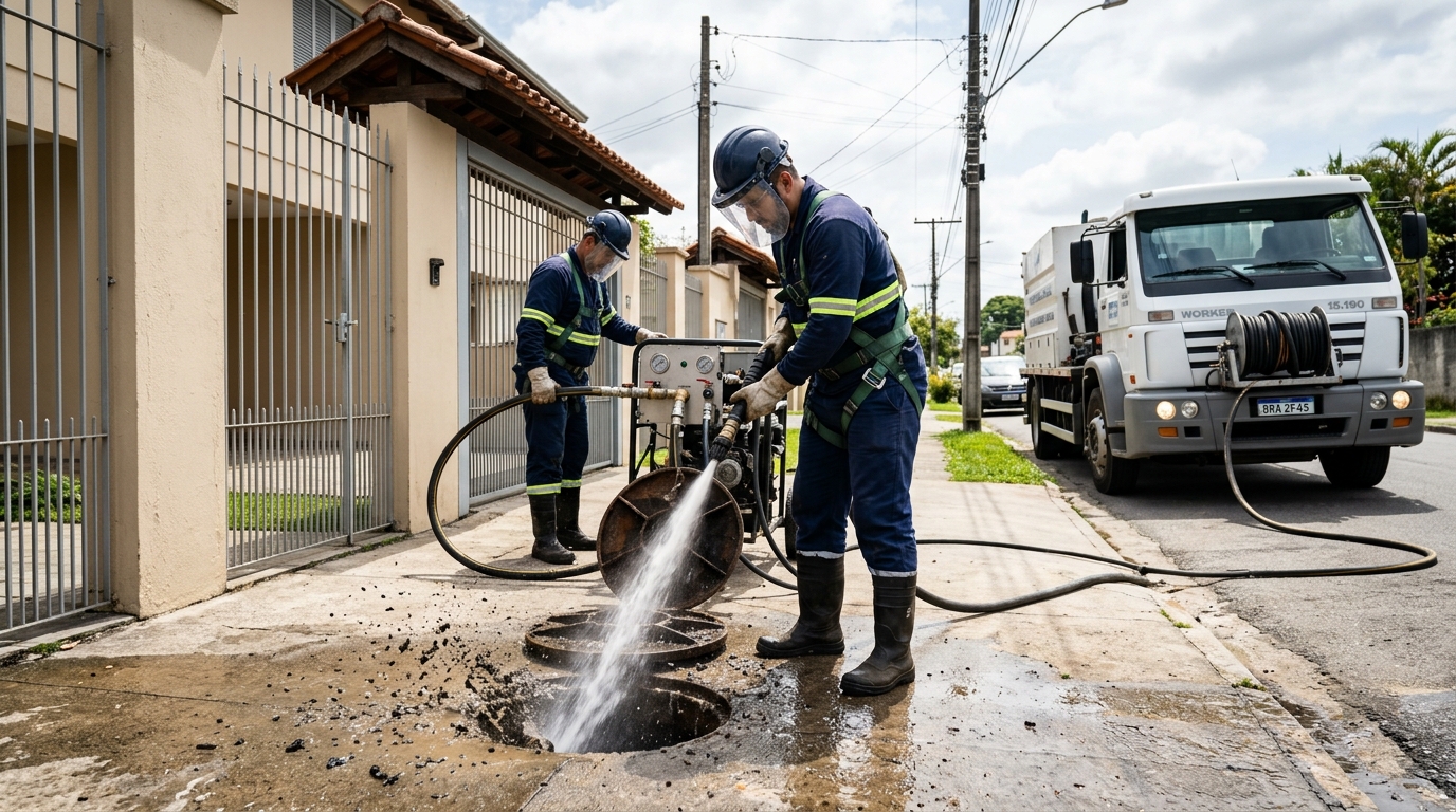 Limpeza de Tubulação com Hidrojato em Aparecida, Sorocaba‑SP